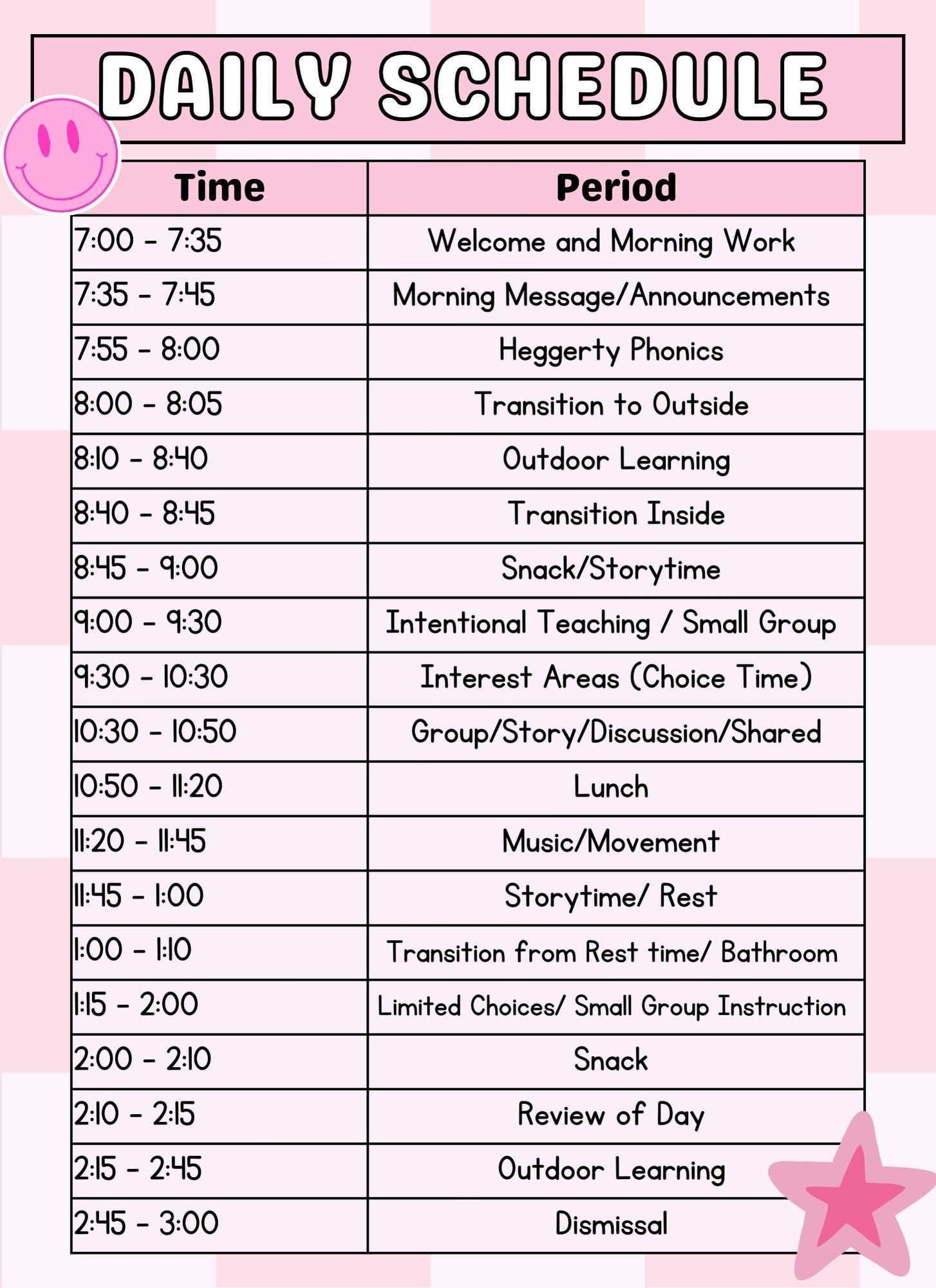  Daily Schedule 24 - 25 